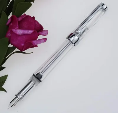 Wingsung 3013 Transparent Fountain Pen Vaccum Filling Fine Nib